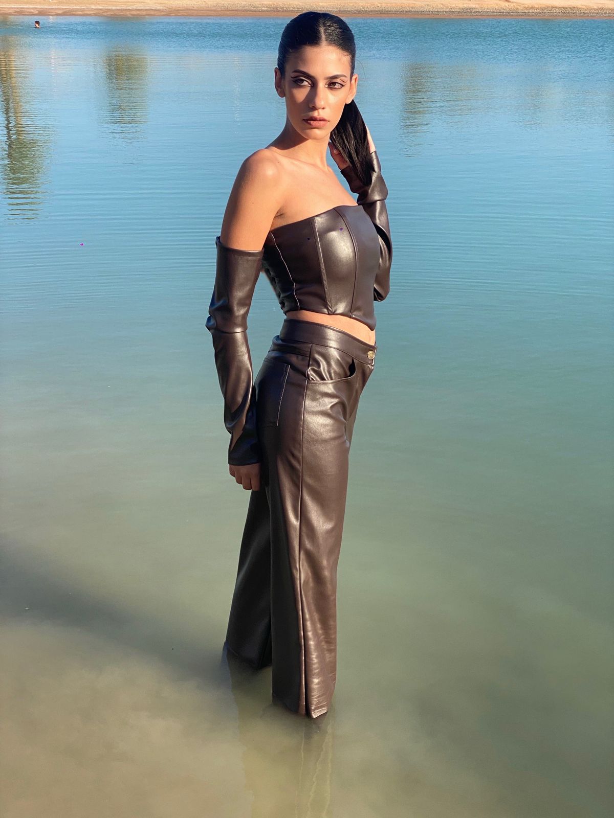 Leather Brown Set