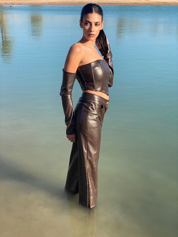 Leather Brown Set